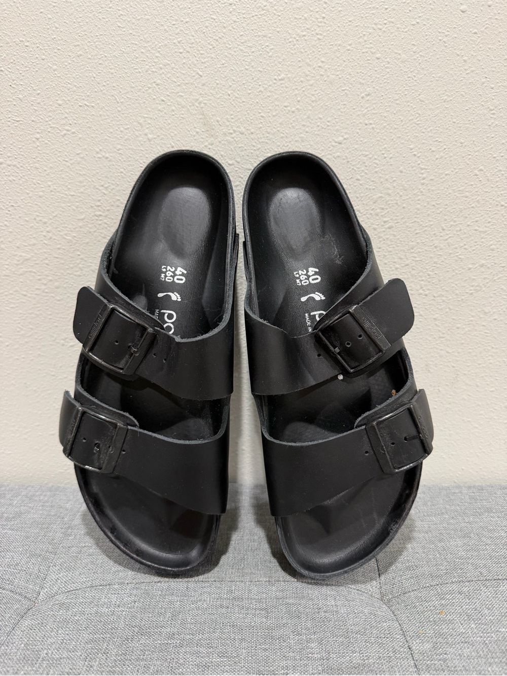 Papillio Birkenstock Flex Black Platform Leather Sandals - Picture 10 of 10
